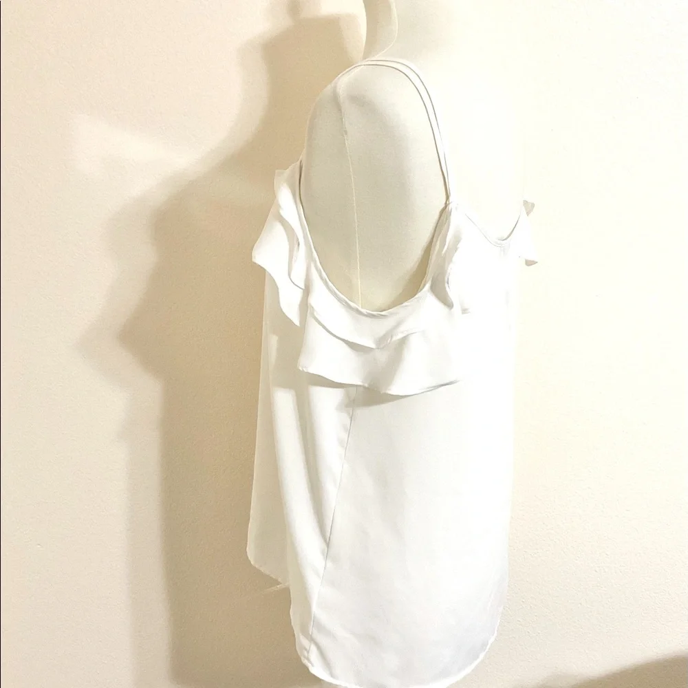 EXPRESS LACE UP RUFFLE CAMI Ivory M - Picture 7 of 10